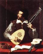 GRAMATICA, Antiveduto The Theorbo Player dfghj Sweden oil painting reproduction